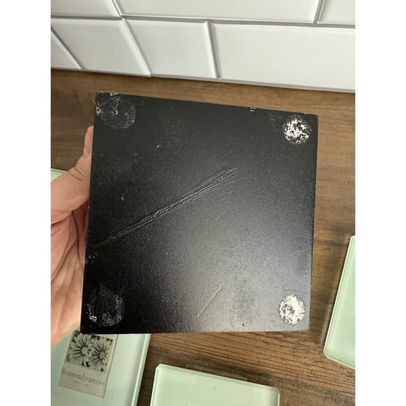 Photo Glass Coaster Set w/ Inserts & Holder set of 4 - Picture 4 of 9